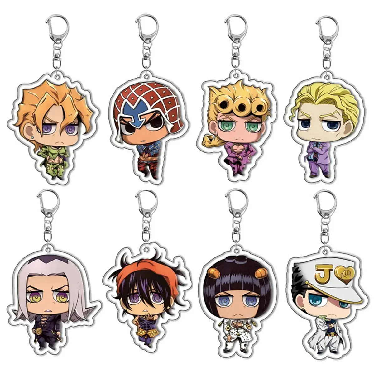 (21 Styles) JoJo's Bizarre Adventure Cute y2k Anime Acrylic Keychain - Cute Keyring Accessory, Fun Charm For Backpack Or Purse | High Quality and Customer Favorite Items