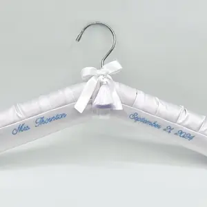 Handmade Personalized Satin Bridal Hanger "Something Blue" Edition Wedding Accessory