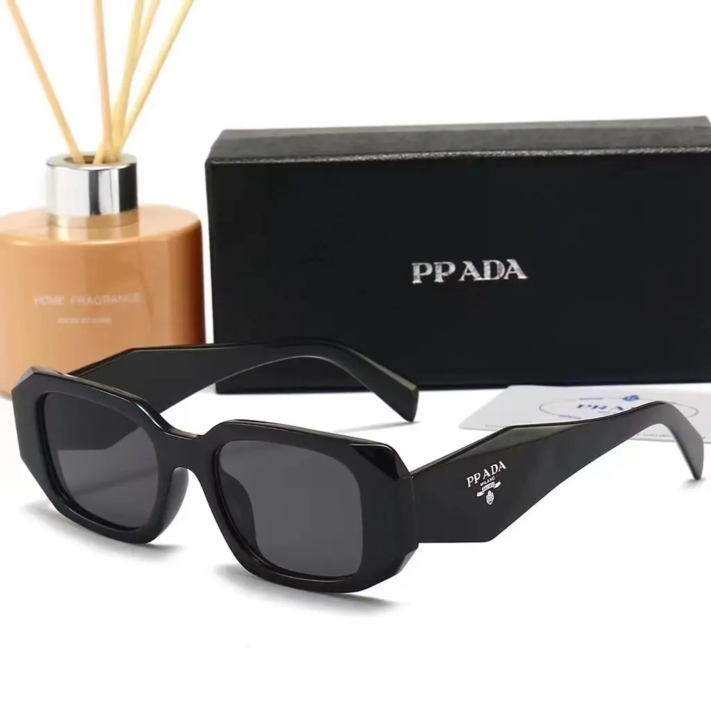 Classic Black Rectangle Sunglasses for Men & Women, Bold Thick Frame UV400 Outdoor Driving Travel Fashion Shades with Full Box, Protective Case & Cleaning Cloth
