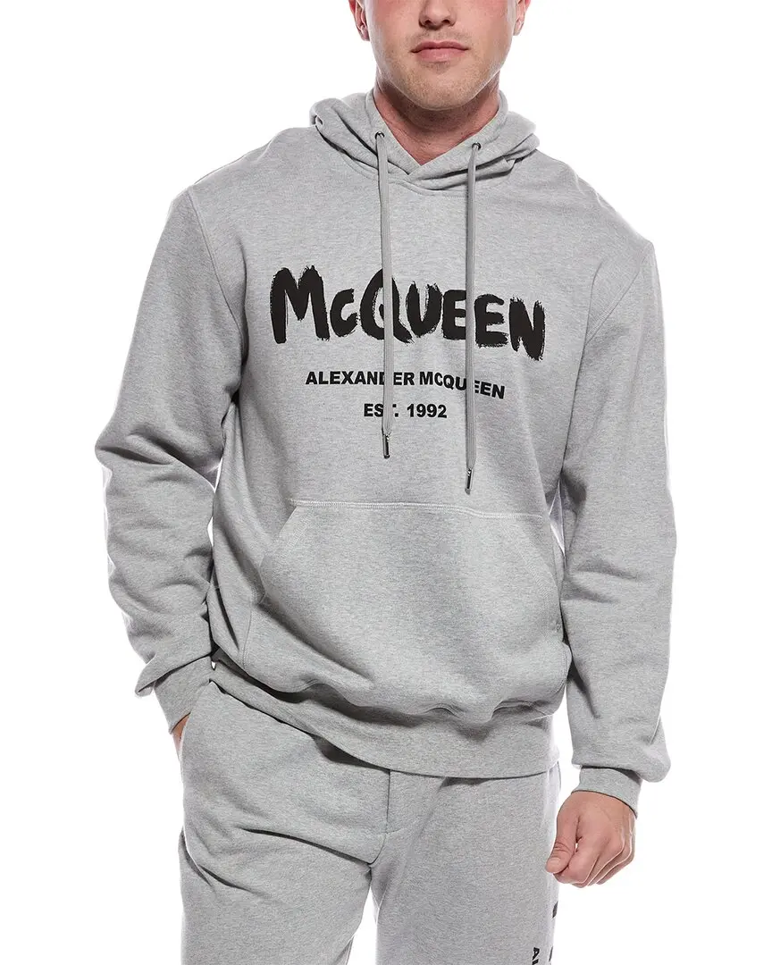 Alexander McQueen Jersey Graffiti Print Hoodie