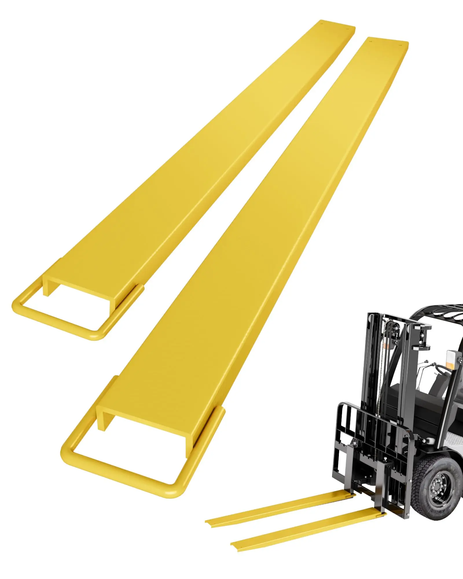【GARVEE】72" Pallet Forklift Extensions (1 Pair), Heavy-Duty 4.5" Wide Steel Fork Extension, Compatible with Forklifts Lift Truck Loaders, Yellow