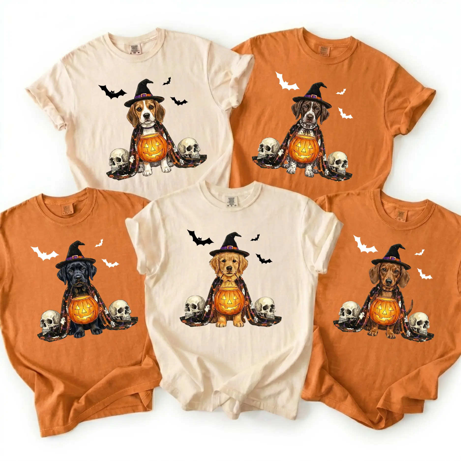 Custom Dog Breed Halloween Shirt, Choose from 50+ Dog Breeds, Cute Witch Pumpkin Graphic Tee, Spooky Fall Unisex T-Shirt, Gift for Dog Lovers