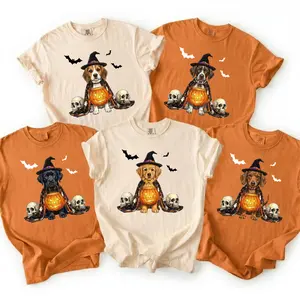 Custom Dog Breed Halloween Shirt, Choose from 50+ Dog Breeds, Cute Witch Pumpkin Graphic Tee, Spooky Fall Unisex T-Shirt, Gift for Dog Lovers