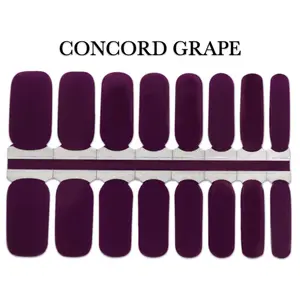 Concord Grape Nail Wrap - Nail Polish in Dark Purple with Concord Grape Design