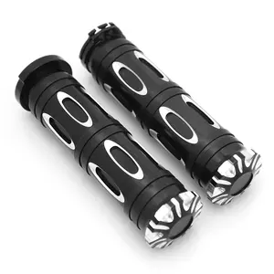 1” Contrast Cut Electronic Throttle Grips Black Aluminum for Harley Touring Softail Dyna 2008-Up
