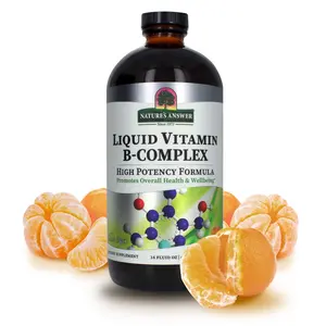Nature's Answer Liquid Vitamin B-Complex 16oz - High Potency Formula for Healthy Energy Levels & Nerve Function - Gluten-Free & Benzoate-Free - Tangerine Flavor - Healthcare