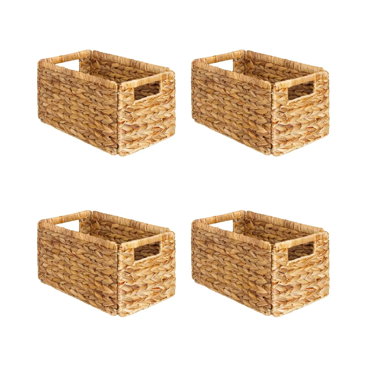4-Pack Wicker Storage Baskets with Handle 4-Pack Wicker Storage Baskets with Handle