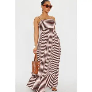 Anne Striped Maxi Dress - Brown Combo X