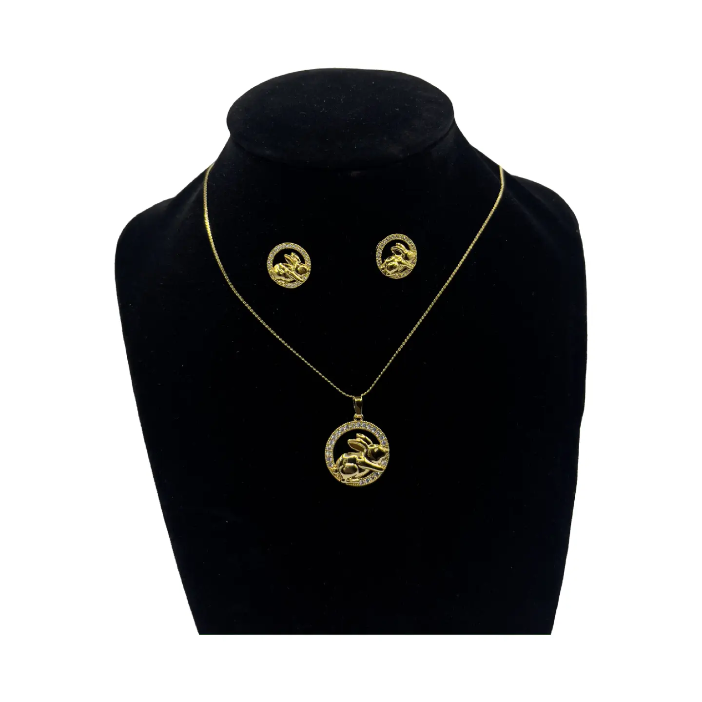 Bunny Pendant with Earring - Perfect for Easter