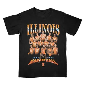 Illinois Fighting Illini Men's Basketball Team Series T-Shirt, Illinois Basketball Graphic Tee, College Sports Fan Apparel, Retro Illini Hoops Top, Classic Basketball Fan Gift