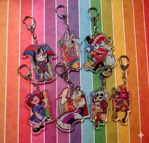 The Amazing Digital Circus Acrylic Charm Keychains, TADC Keychain, Pomni, Jax, Cain, Ragatha, Kinger, Gangle, Zooble, TADC Characters Charm