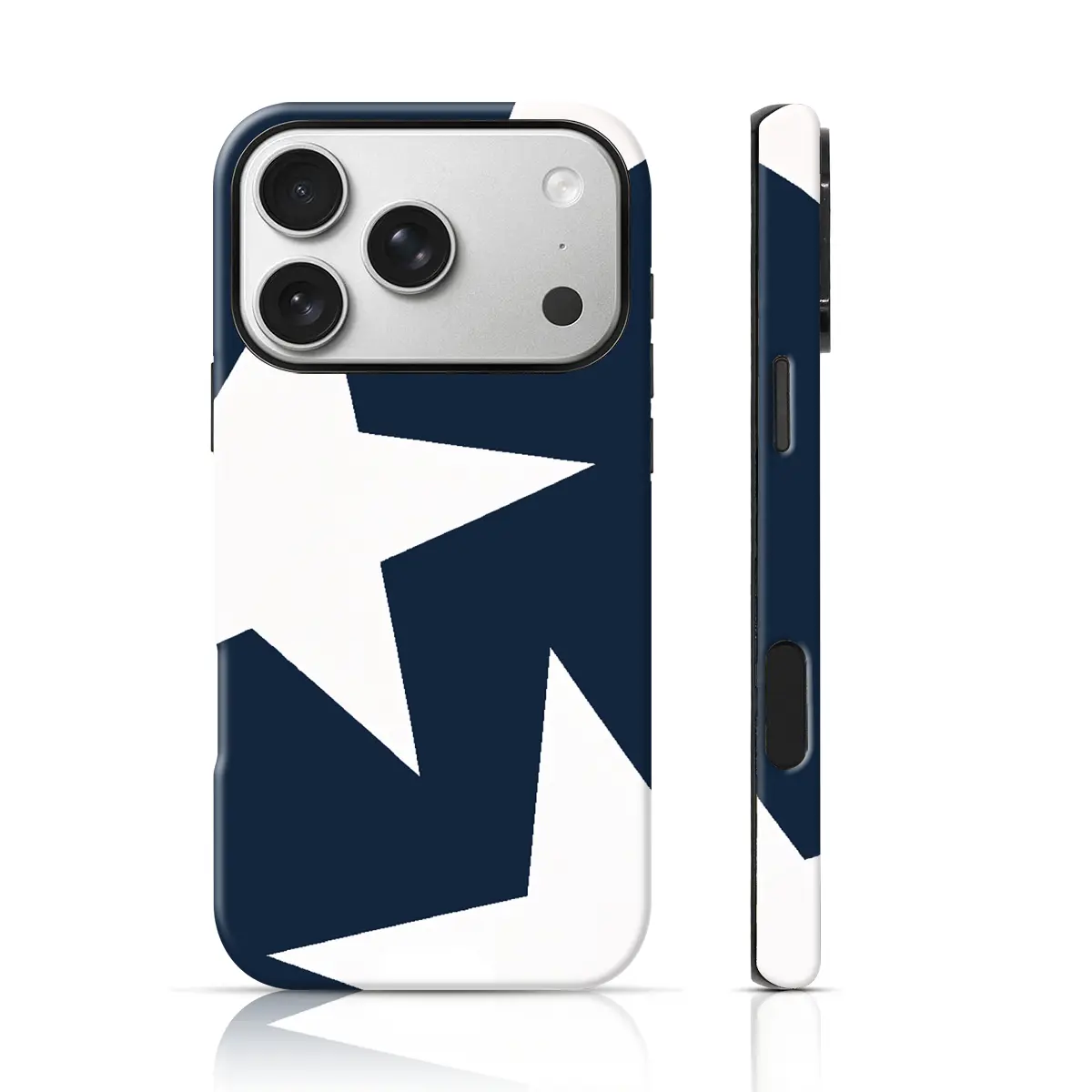 Navy Star Pattern Design Phone Protector 2 in 1 Case for iPhone 17 Pro Max/16 Pro Max /15Pro Max 15/14/13/12 & Samsung S26 /S25Ultra Trendy Personalized Phone Case, Smartphone, Handheld, Protection