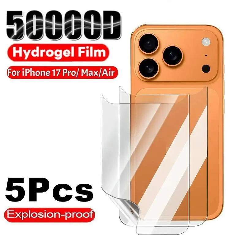 1-5Pcs Clear Back Hydrogel Films For IPhone 17 Air Pro MAX For iPhone17 Soft Anti-Scratch Screen Protector For iPhone 17Air 17PM