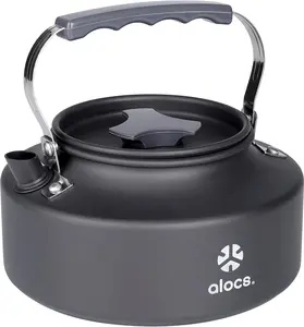 Alocs 0.8L Kettle Teapot, Portable Camping Coffee Pot, Hard-Anodized Aluminum Camping Kettle, Compact Tea Kettle for Stove Top, Outdoor, Hiking, Camping, Picnic and Traveling