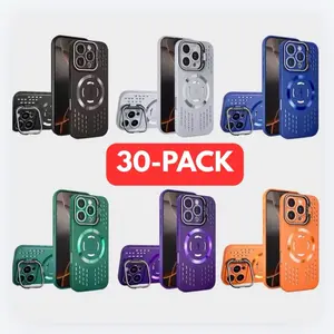 Wholesale Lot 30pcs Durable TPU-Plastic Shockproof Smartphone Cases - Protective Wireless Phone Accessories for iPhone 15, 15 Max, 16, 16 Max Models