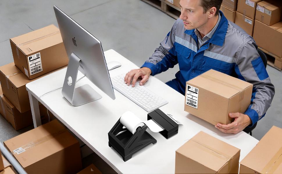RONGTA Portable Handheld Thermal Label Printer, 4"x6" Shipping Label Included for Shipping Needs, Shipping Label Printer