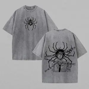 Chrollo Lucilfer Hunter X Hunter Washed T-Shirt Phantom Troupe Anime Graphic Tee Heavyweight Luxury Cotton Aesthetic Retro Streetwear Oversized Top Q8Y