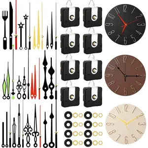 8 PCS High Torque Quartz Clock Movement Mechanism Replacement Kit with 12 Different Pairs of Clock Hands for DIY Clock Repair, Shaft Lengths 12mm 15.5mm 21.5mm (01)