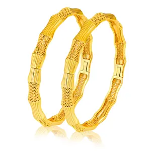 Golden Copper Women Bangles 2PCS Openable 6cm Diameter Perfect Birthday Gift for Her Elegant Accessory