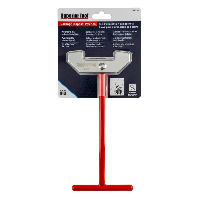 Superior Tool 4025363 Garbage Disposal Wrench, Black & Red