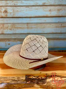 Laredo Straw Hat Regular Choco Patchwork Brown White