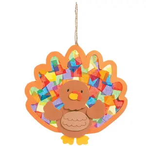 9" x 8" Multicolor Turkey Tissue Paper Acetate Craft Kit – Makes 12