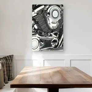 212 MAIN Vibrant Aluminium Motorcycle Engine Photo Wall Artwork - 20x30 in. Metal Print, Modern Home Decor, Motorcycle Enthusiast Room Wall Decoration, Transportation-Themed Home Supply