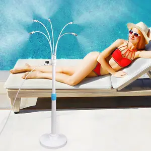 Portable Patio Mister Cooling System w/ 5 Nozzles Outdoor Pool BBQ