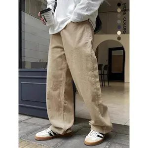 Men's Solid Pocket Drawstring Waist Pants, National Day Clothing,?Loose Casual Comfy Straight Leg Trousers for Daily Wear, Woven Bottoms for All SeasonsRAIMENTRY