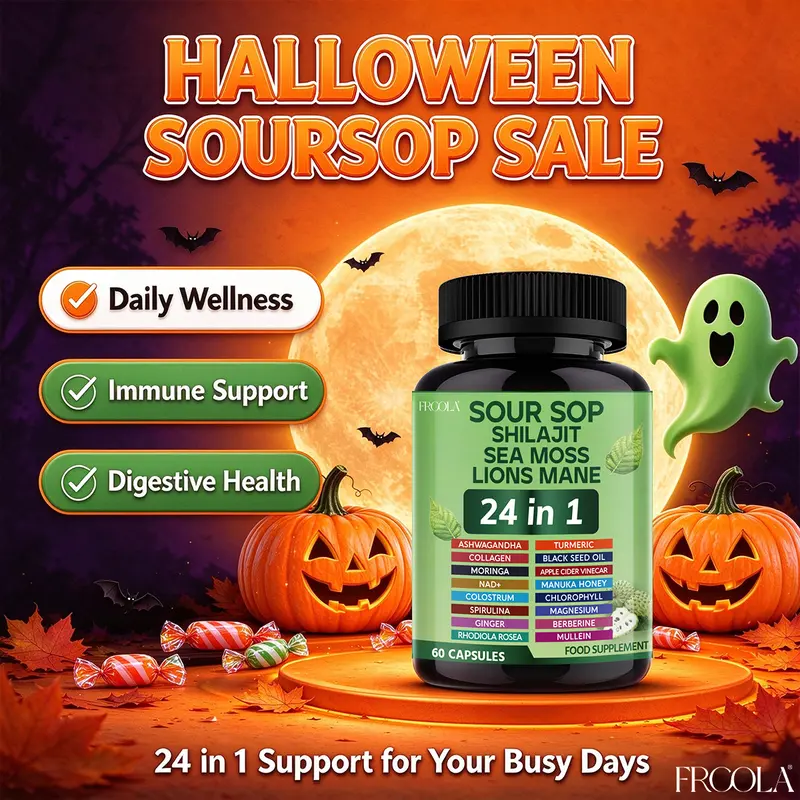 FRCOLA SOURSOP 24 IN 1 Supplements- Soursop, Shilajit, Sea Moss, Lion Mane All in One Diary supplement, Healthcare, Boost Immune, Vitamin