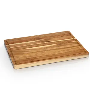 Acacia Wood Cutting Board Extra Thick Heavy Duty Chopping Board 24x18x1.2 Inch Large Kitchen Board Durable Edge Grain Design with Juice Grooves for Cooking