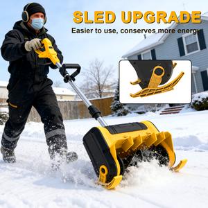 Upgrade Cordless Brushless Electric Snow Blower (20-Inch) - 2×4.0Ah Batteries + Charger, Snow Shovel with Adjustable Chute & Wheels, Patio/Walkway Use