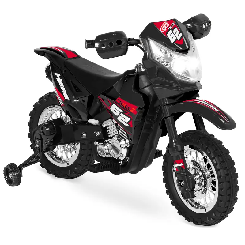 Best Choice Products 6V Kids Electric Battery Powered Ride On Motorcycle w/ Training Wheels, Lights, Music