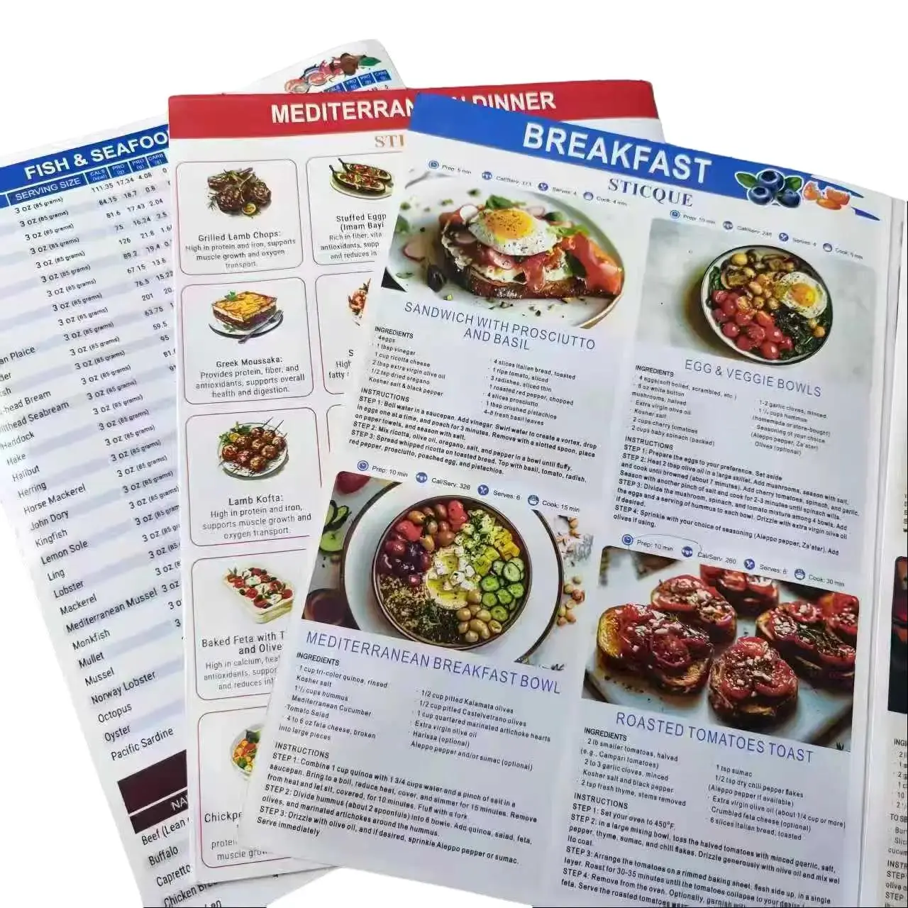 Mediterranean Diet Food List Cookbook - 3-Count Ingredient Meal Plan, Lunch Recipes, Easy Preparation, Structured Approach for Beginners, Healthy Living Chart Brochure