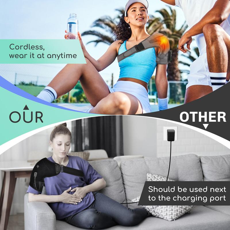 Heated Shoulder Wrap, Shoulder Heating Pads Massager, Electric Cordless Vibration Massage,Comfort Heated Shoulder Braces