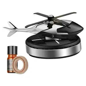 GARVEE Solar-Powered Helicopter-Shaped Car Air Freshener and Diffuser, Aromatherapy Decoration for Car and Home, Silver, Multi-Title Scent Diffuser Ornament