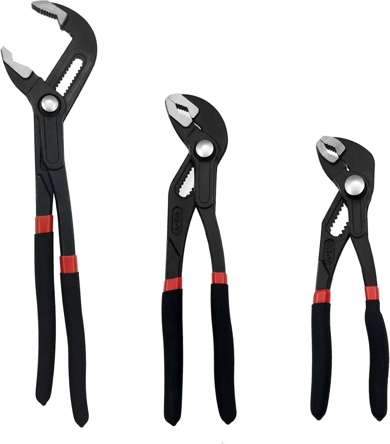 3PCS Groove Joint Pliers Set 7Inch 10Inch 12Inch, Fast Adjustable Channel Locks Plier Set, V-Jaw Tongue for Gripping, Repair, Nuts, Bolts, Pipe