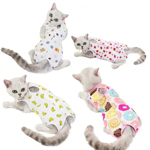 Cat clothes breathable anti-licking after surgery neutering clothes female cat weaning clothes thin pet cat and dog four-legged clothes spring and summer