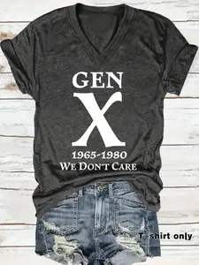 Women's Summer Casual Loose-Fitting V Neck Short Sleeve T-Shirt, Casual Trendy Tee, Comfortable Breathable Heart Pattern, Perfect for Daily Wear, S-Xxl, Streetwear, Top