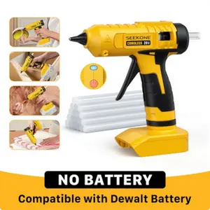 SEEKONE Hot Glue Gun, 100W Cordless Hot Glue Gun for Dewalt 20V Battery, Fast Preheating and Anti-drip Full Size Glue Gun with 20pcs Glue Sticks for Crafts, DIY Arts, Home Repairs (No Battery)
