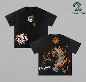 Escanor The One Vintage Washed Anime T-Shirt “Who Decided That?” Sun Flame Graphic Tee Seven Deadly Sins Inspired Oversized Heavy Cotton Streetwear Unisex Manga Shirt Gift for Anime Fans