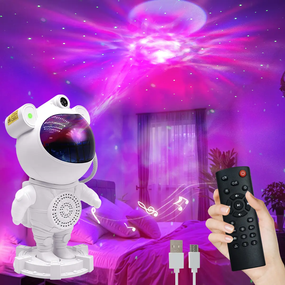 Astronaut Projector, LED Starry Sky Galaxy Projector, Night Light with Remote Control & Timer, Star Light Projector with Nabula Christmas Gift for Kids Adult for Bedroom, Room Decor, Party