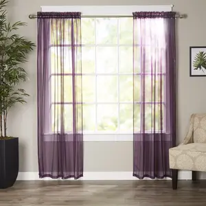 Mocassi Set of 2 Braxton Sheer Curtain Panels - 40" W x 84" L