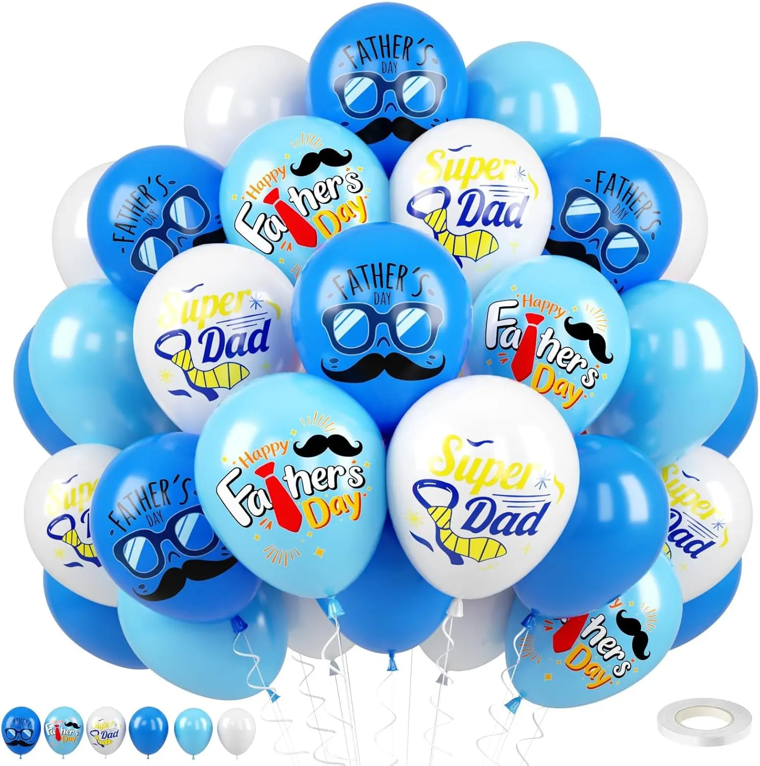 50pcs 12″ Father's Day Balloons Party Decorations Supplies – Best Dad  Ever,  Dark Blue & White Balloons for Happy Father's Day Party, Dad  Birthday & Dad Gift Decor