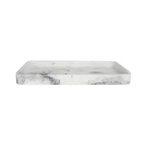 Classic Grey Marble Bath Accessories, Tray
