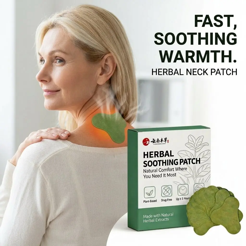 Cervical Herbal Heat Neck Patches 30 Pieces Value Pack, Skin-Safe Hypoallergenic Body Care Patches for All-Day Neck Comfort, Designed for Office Workers & Phone Users Neck Treatment, Multi-Use Warming Patch Relieves Knee