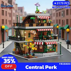 [BARWEER](SHIP FREE)Friends Central Perk Modular Buildings With Gift Box 27*36*25cm 3179PCS Nice Gift
