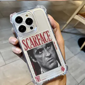 Classic Retro Popular TV Scarface Phone Case Compatible with for iphone 17, 16E, 16, 15, 14, 13, 12, 11 Mini Pro Max Air X XR XSMAX 8 7 Plus, Shockproof Transparent Soft Back Cover., Non Slip Phone Case, Mobile Case, Stylish Shell, Virusproof Back Cover,