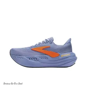 Unisex Periwinkle & Orange Running Shoes | Breathable Knit Upper with Cushioned Foam Sole | Lightweight Athletic Sneakers for Men & Women