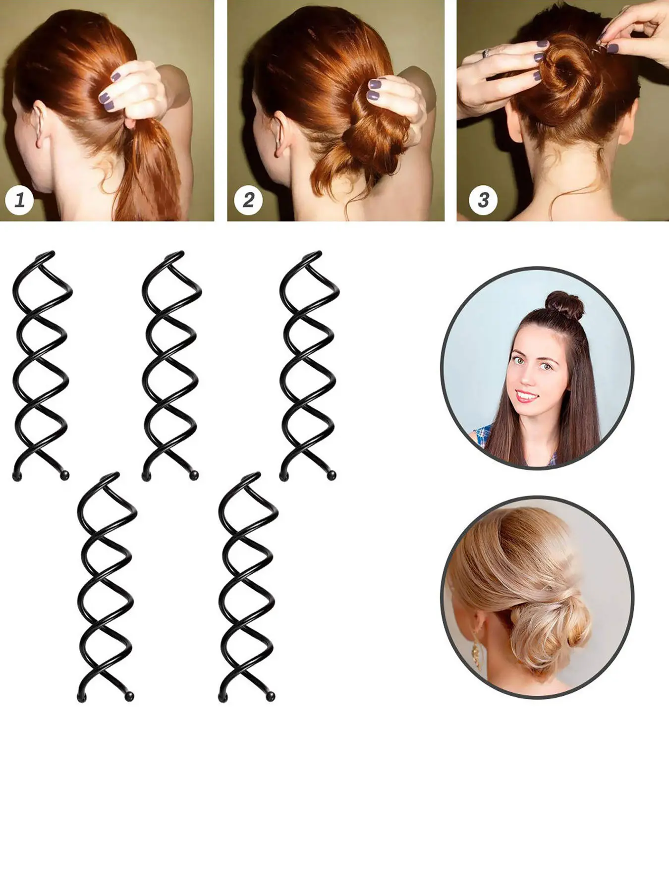 10pcs Spiral Hair Clips, Elegant DIY Hairstyling Tools, All-Season Alloy Round Head Pins, Invisible Twist Hair Accessories, Bun Hair Clip, Updo Hair Clip, Hairstyles, Hair Clip Set, Hair Clips For Styling